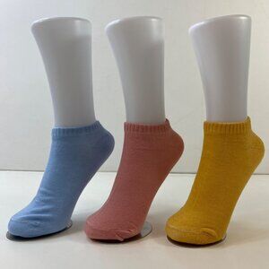 Your Missing Sock Colorful Womens Ankle Socks 3-Pack No Show Blue Pink Yellow